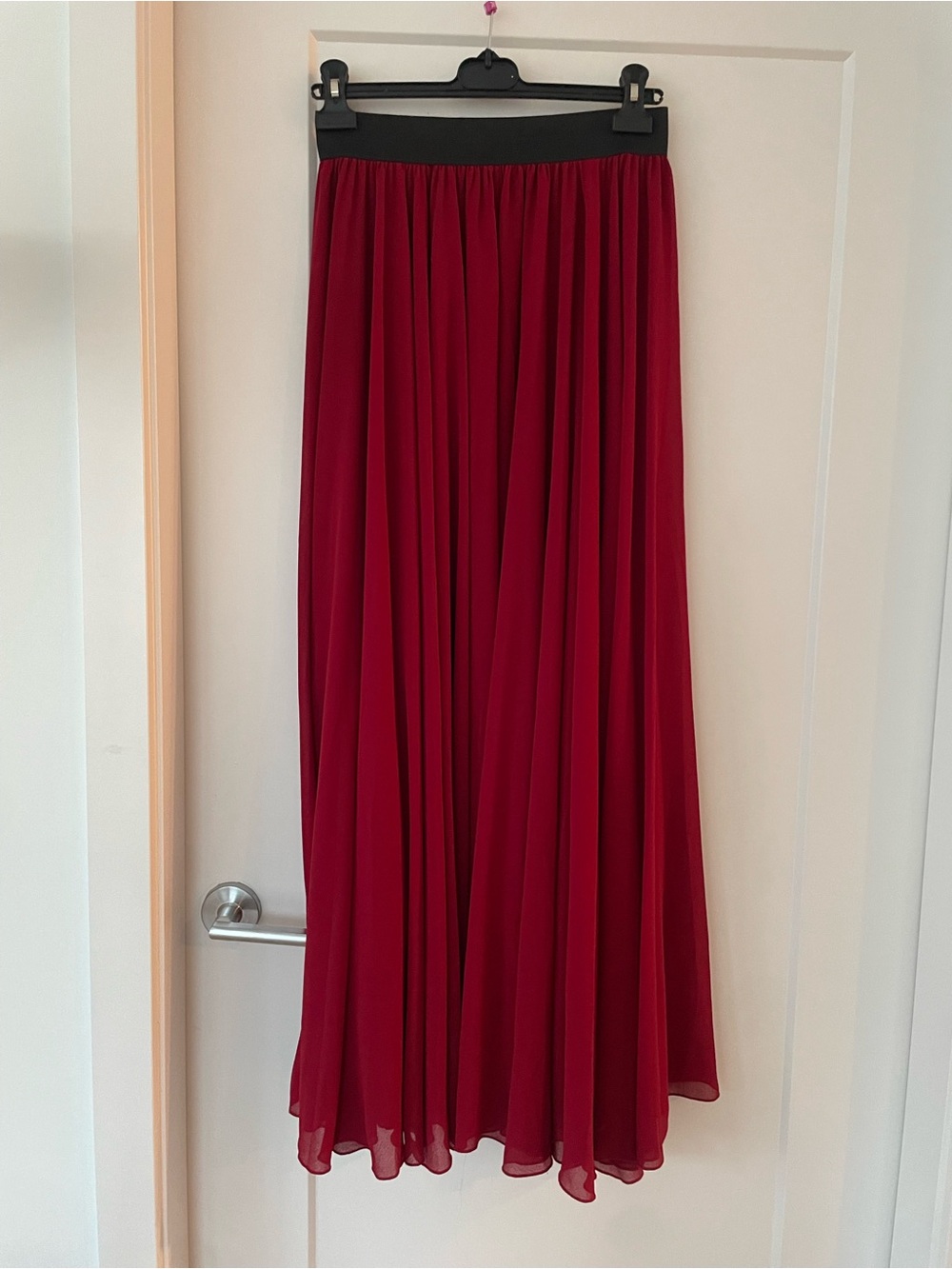 Maxi Skirt with Black Elastic Waistband